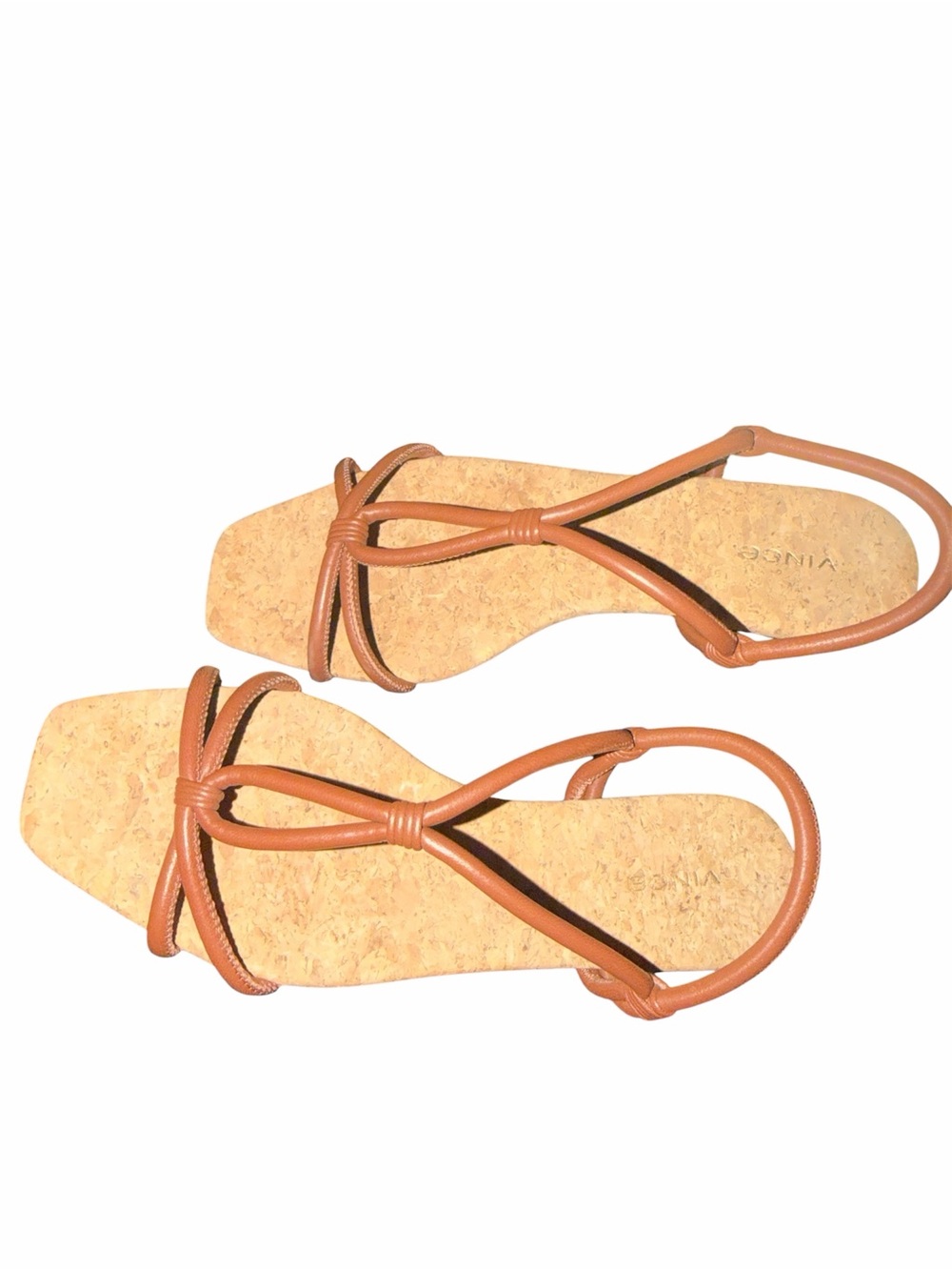 Vince Tan Knotted Strap Cork Sandals - Picture 3 of 5